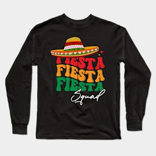 Retro Groovy Cinco de Mayo Fiesta Squad Family Matching Long Sleeve T-Shirt